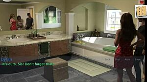 In this tale, the blonde wife and brunette stepmom explore their big asses and tits.