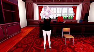 dialogic-provocative hey, wanna see fujiwara chika with shirogane kei in 3d hentai?