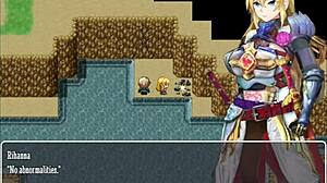 Blonde Wife Masturbates and Takes Big Cock Creampie in Public to Escape Strange Place. NTR Dungeon Hits Hard with Female Knight Rihanna Part 1!