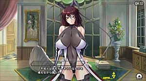Big tits babe Mizuki Shiranui fucks hard with cum on ass in Taimanin RPG hentai game