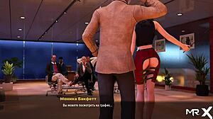 fashionbusiness game exposes naked ass at work in 3d cartoon hentai style