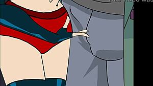 Redhead and blonde share blowjob in threesome animation