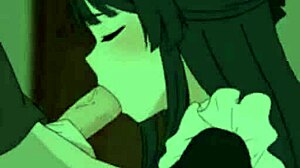 Λατρεύω πώς η anime γκόμενα κάνει πίπα με το στομαδάκι της