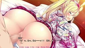 Detailed scene of Yui Hakari making lovers in Hajilove ending