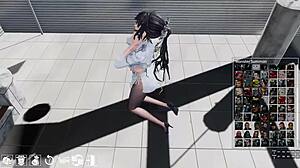 i feel so rough tying up that pantyhose girl in bondage for the swordxhime enemy 87 game scene