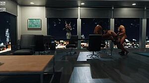 Intruders sneak into a steamy gay cartoon legend with subtitles
