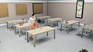 Young teacher aids student with grades in steamy 18+ encounter after class.