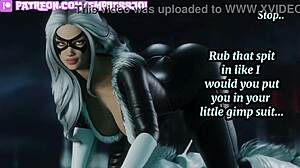 Hentai Joi Worship with Catwoman Stroking and Degrading You