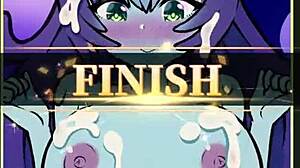 Big tits hentai game with linked actions