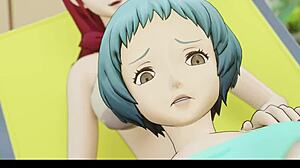 Wow! Mitsuru pleasing Fuuka’s girlcock in Persona 3!