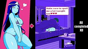 why stop after fucking and cumming inside her big tits all night in this rock paper scissor hentai game gallery?