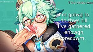 Sucrose's intriguing sexual remedy: jerk off instructions with blowjob hints in Genshin Impact episode 3