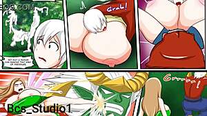 giantess growth in fairy tail parody with huge tits expansion