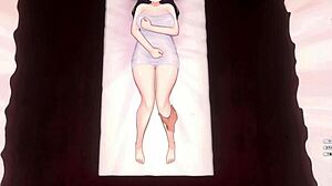 gameplay erotic massage on thirsty girl in hentai game anime