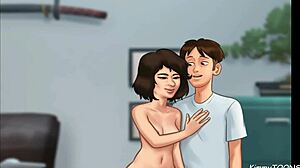 Boss catches customer fucking his stepdaughter in office at car dealership in Summertime Saga