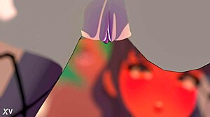 एक्स की एनिमेशन में लेस्बियन लड़कियां मजा करती हैं