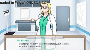 In the first part, a chubby doctor gives his patient a handjob in the hospital.