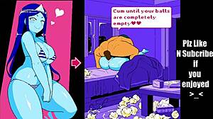 why stop after fucking and cumming inside her big tits all night in this rock paper scissor hentai game gallery?