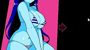 why stop after fucking and cumming inside her big tits all night in this rock paper scissor hentai game gallery?