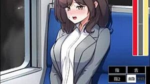 Magic Masturbator Action on Office Lady in Train Hentai Game - Explosive Orgasm!