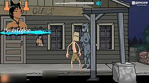 Fuckerman Fucks Brunettes Around Town In Hentai Game