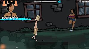 Fuckerman Fucks Brunettes Around Town In Hentai Game