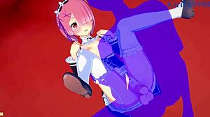 Ram and Rem share intense emotional sex in Re Zero hentai.