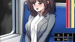 Magic Masturbator Action on Office Lady in Train Hentai Game - Explosive Orgasm!