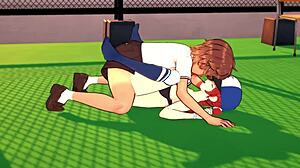 Трахаю Анну на крыше школы.