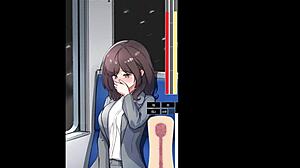 Magic Masturbator Action on Office Lady in Train Hentai Game - Explosive Orgasm!