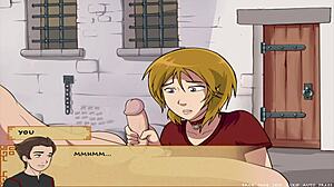 Slave's big tits in four elements trainer!