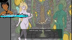 Elana, krągła brunetka mistrzyni żądzy, wpada w podniecenie w Przygodach Miejskich Rozdział 2