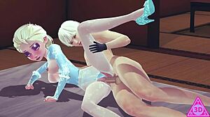 Koikatsu Elsa Frozen Blowjob Cumshot