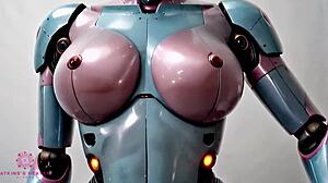 so this advanced sex robot just lets you go at her, ending with cum all over those huge breasts in close-up pov ai