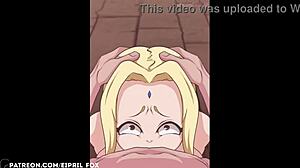 Tsunade Senju takes massive deepthroat pounding in Naruto hentai animation