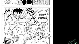 Oh man, Gohan and Bulma are getting wild in that Dragon Ball parody with androids around