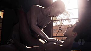 In this game chapter, university lectures lead to meeting a friend with blowjob and handjob action in anime style. Gay hentai elements build the masturbation scene.