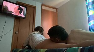 watching the new chespirito series with my stepsister, and she's such a slut licking pussy and getting doggystyle