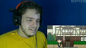 Watching the animation where boobs bounce in episode 01.