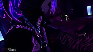 Cyberpunk vixen in big ass blowjob and cowgirl riding dominates sneaky burglar thief with femdom control. She devours him fully in animation.