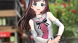 Kizuna Ai Teases With Slow Strip Moves In Hentai Dance Scene Luvoratorrrrry