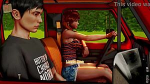 At the inn, big tits bounce during the anime game adventure.