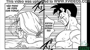 Oh man, Gohan and Bulma are getting wild in that Dragon Ball parody with androids around