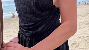 Milf jerks big cock in public beach ejaculation anime