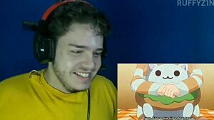 Watching the animation where boobs bounce in episode 01.