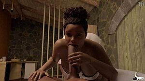 Thick ebony babe with big oppai gets dominated in her apartment