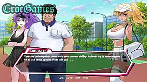 이 헨타이 애니 게임에서 테니스 쳐요.