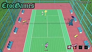 i play tennis in this hentai anime game.