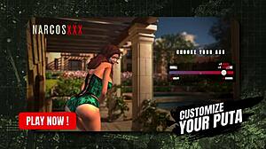 High-quality 3D animation of Narcos nude sex scene with blowjob and babe in detailed porn game