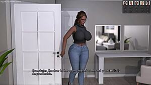 Hey, check this out - huge-boobed stepmom catches horny tenant peeping while she toys pussy and ass with massive BBC dildo in Blacked House 07 game